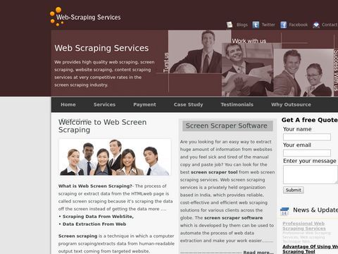 web scraping, screen scraping, website scraping