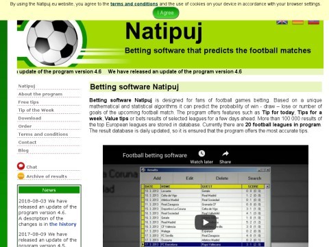 The betting software that bets the football matches