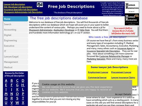 Free Job Descriptions