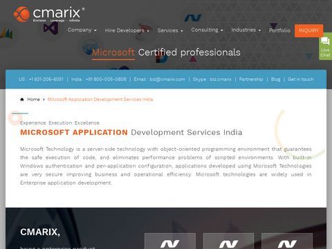 Microsoft Application Development Service India | ASP.Net | MVC.Net | WCF | WPF | DotNet Core | CMARIX