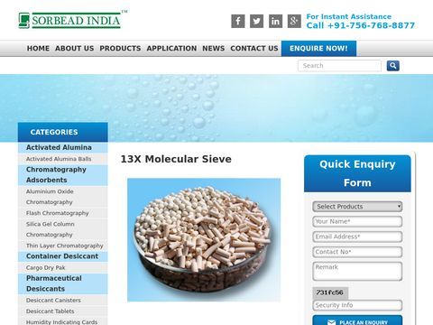 Molecular Sieves Desiccant in 3A, 4A, 5A and 13x Type