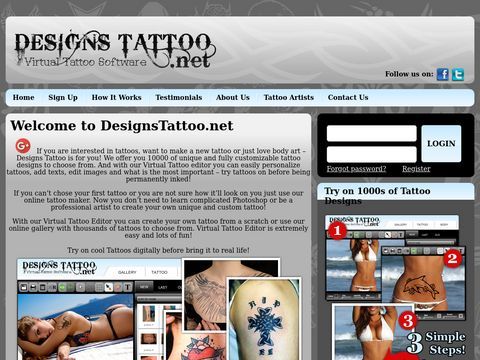 Try Virtual Tattoo Editor. Any kind of Tattoo Art.