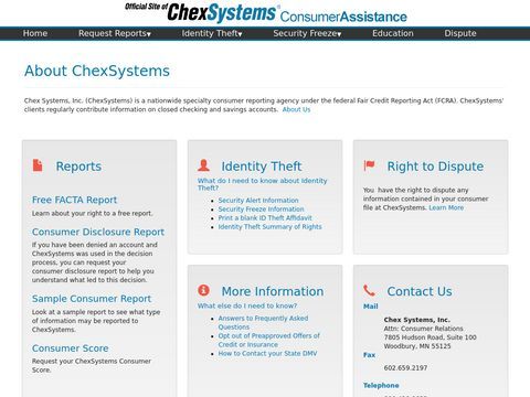 ChexSystems Info