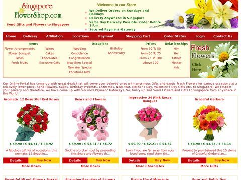 Send flowers,gifts to Singapore