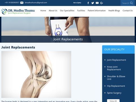 Joint replacement surgery in hyderabad