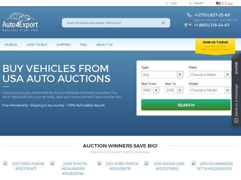 Vehicles for Sale for Export | USA Online Car Auctions -  Auto4Export