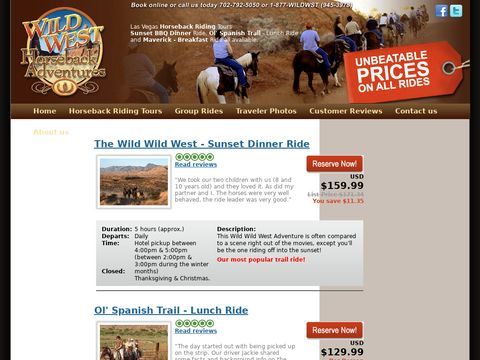 Book Las Vegas Horseback Tours at the Lowest Prices from VegasHorsebackTours.com!