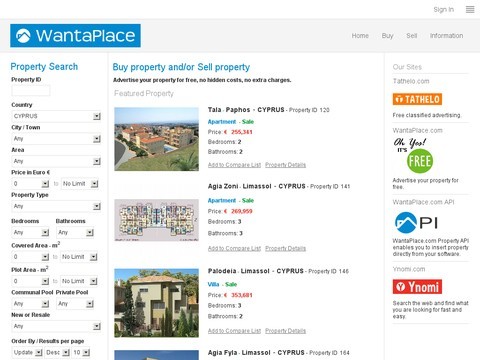 WantaPlace.com Buy Cyprus Property and/or Sell Cyp