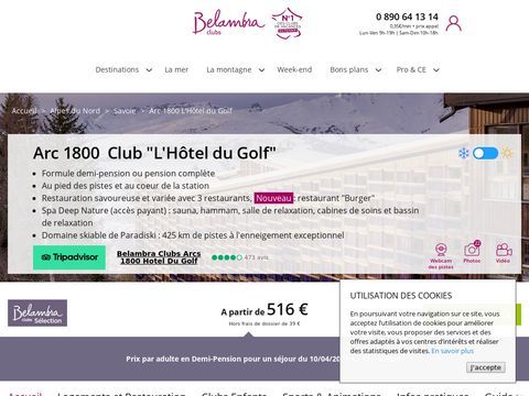 Hotel du Golf les Arcs french ski resort