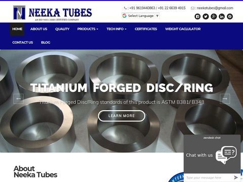 Neeka Tubes Titanium Pipes, Sheet Suppliers, Exporters