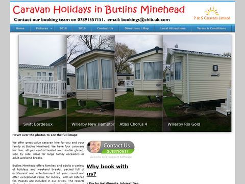 Caravan Hire | Butlins Minehead | P & S Caravans
