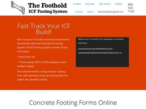 Foothold ICF Footing System