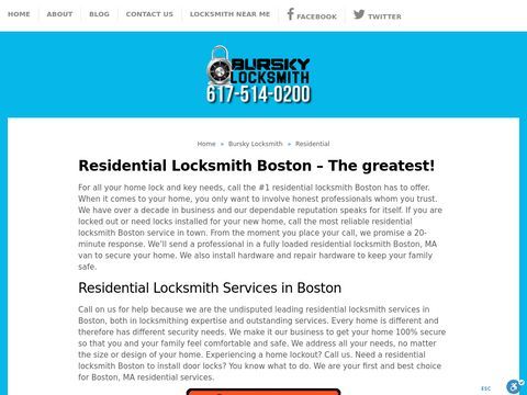 Bursky Locksmith - Residential Services Boston MA