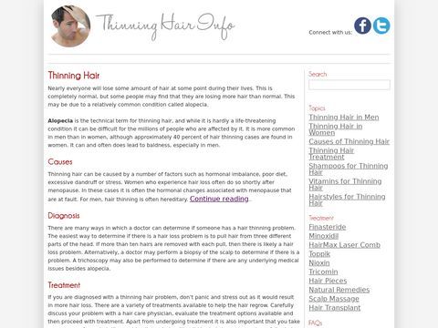 Thinning Hair Info - Information and Resources on Thinning Hair