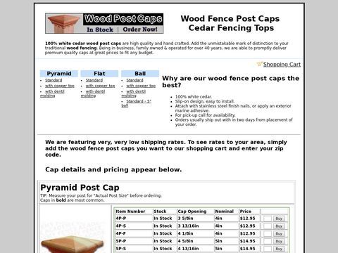 Wood Post Caps  - Decorative Wood Fence Post Cap