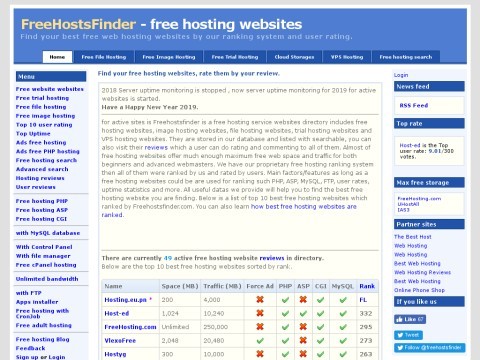 Free host-find free hosting-ranking-directory-review