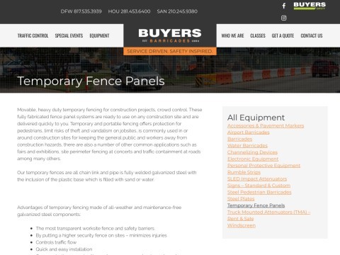 Temporary Fences Buyers Barricades