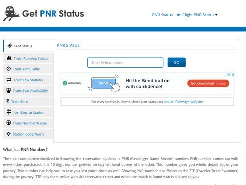 Railway PNR Status