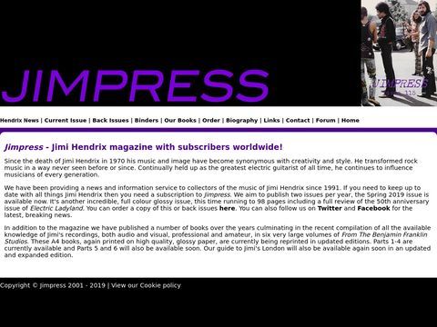 Jimpress Jimi Hendrix Magazine