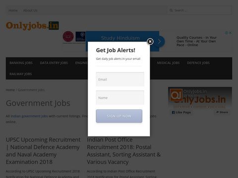 Latest Government Jobs 2017, Both State and Central - Onlyjo