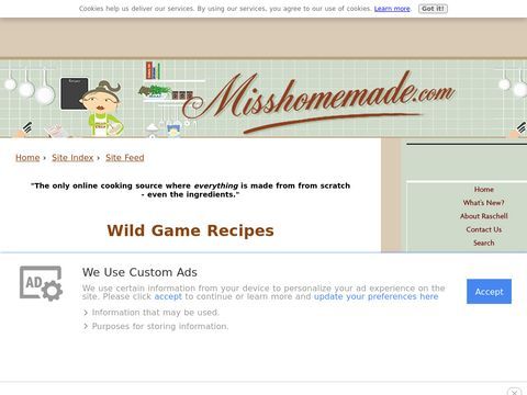 Miss Homemades Wild Game, Game Bird and Fish Recipes