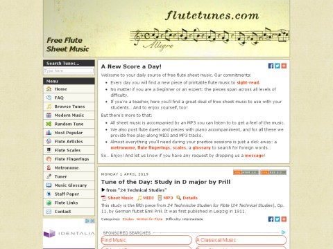 Free Flute Sheet Music :: flutetunes.com