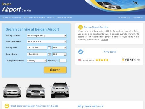 Bergen airport car hire