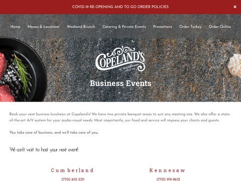 Banquets | Private Dining Rooms | Copelands of New Orleans