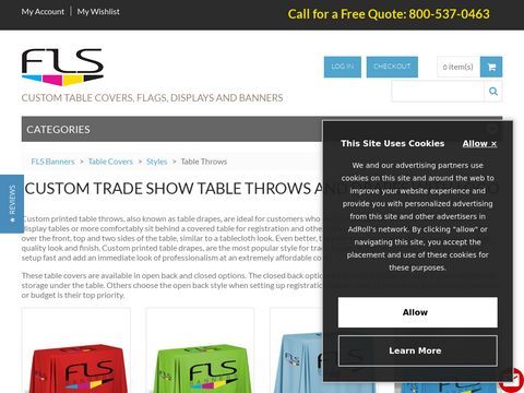 Trade Show Table Throws - Printed and Custom Table Throw