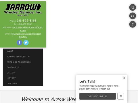 Arrow Wrecker Service, Inc.