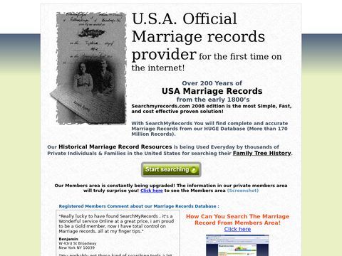 US Official Marriage records provider