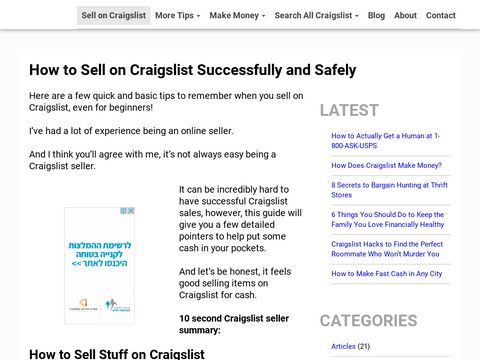 How to Sell on Craigslist eBook Guide