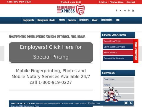 Fingerprinting Express – Fingerprint Services Near Me – Reno