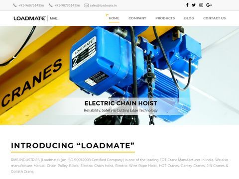 Electric Wire Rope Hoist Manufacturer - Loadmate