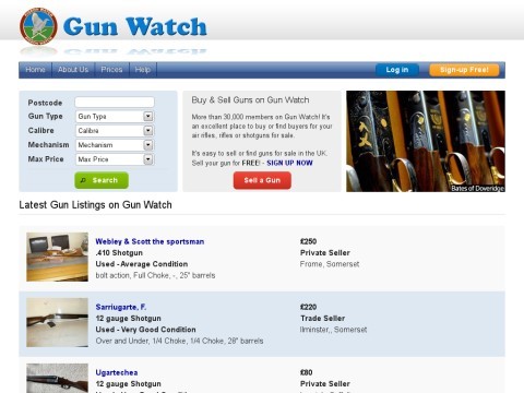 Gunwatch Classifieds buy and sell directory for guns has det