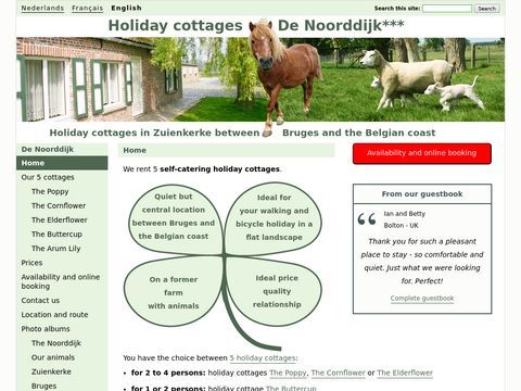 Holiday cottages between Bruges and the Belgian Coast