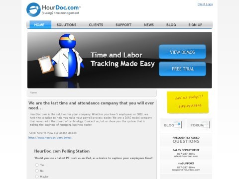 Easy to use Employee Time Tracking Software by HourDoc 