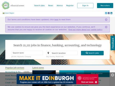 Find financial careers and accounting jobs on eFinancialCare