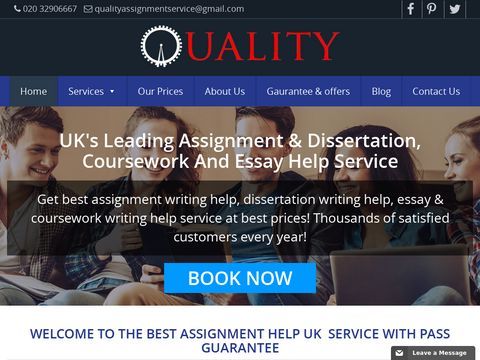 UKs Best Assignment Help With Pass Guarantee, Essay and Coursework | Quality Assignment