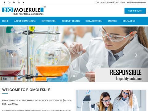 Vegan Glucosamine Manufacturing company - BIOMOLEKULE