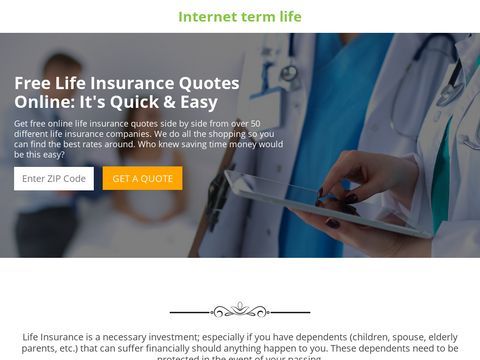 Internet Term Life Insurance | Web Term Life Insurance