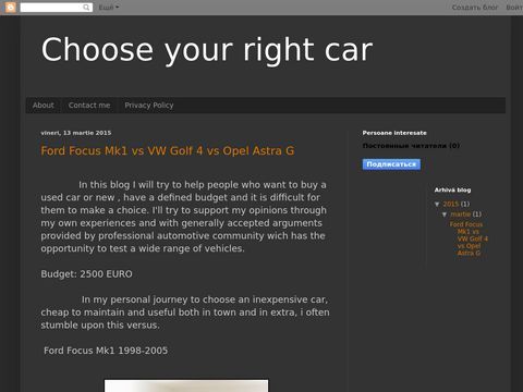 Blog about choosing a car