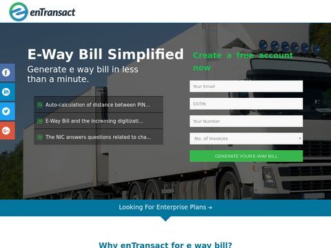 Generate e way bill in a minute for FREE