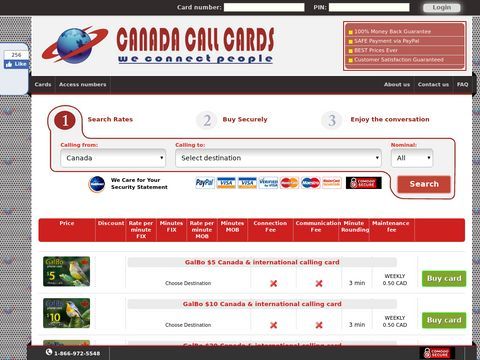 Cheap Canada call cards. Telephone calling card for long di