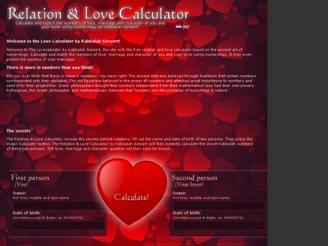 Love Calculator - Easily calculates if you match