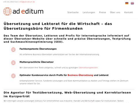 ad editum, German translation service for world translation