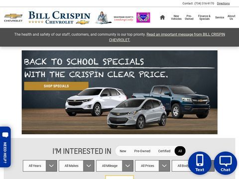 Ann Arbor Chevrolet Dealer | Bill Crispin Chevrolet |Detroit Chevrolet| New Used Car Dealer